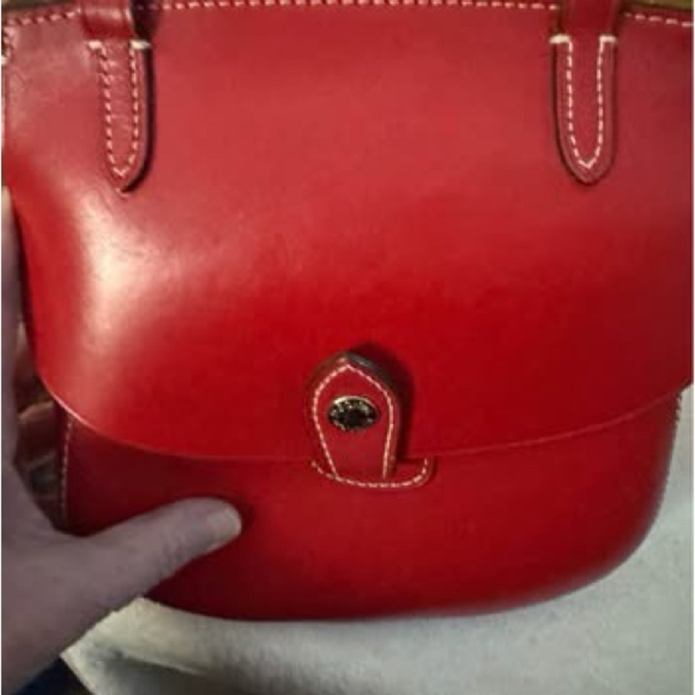Dooney & Bourke Red Leather Double-Strap Crossbody - Picture 3 of 12